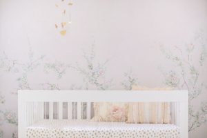 Pink floral vines wall mural