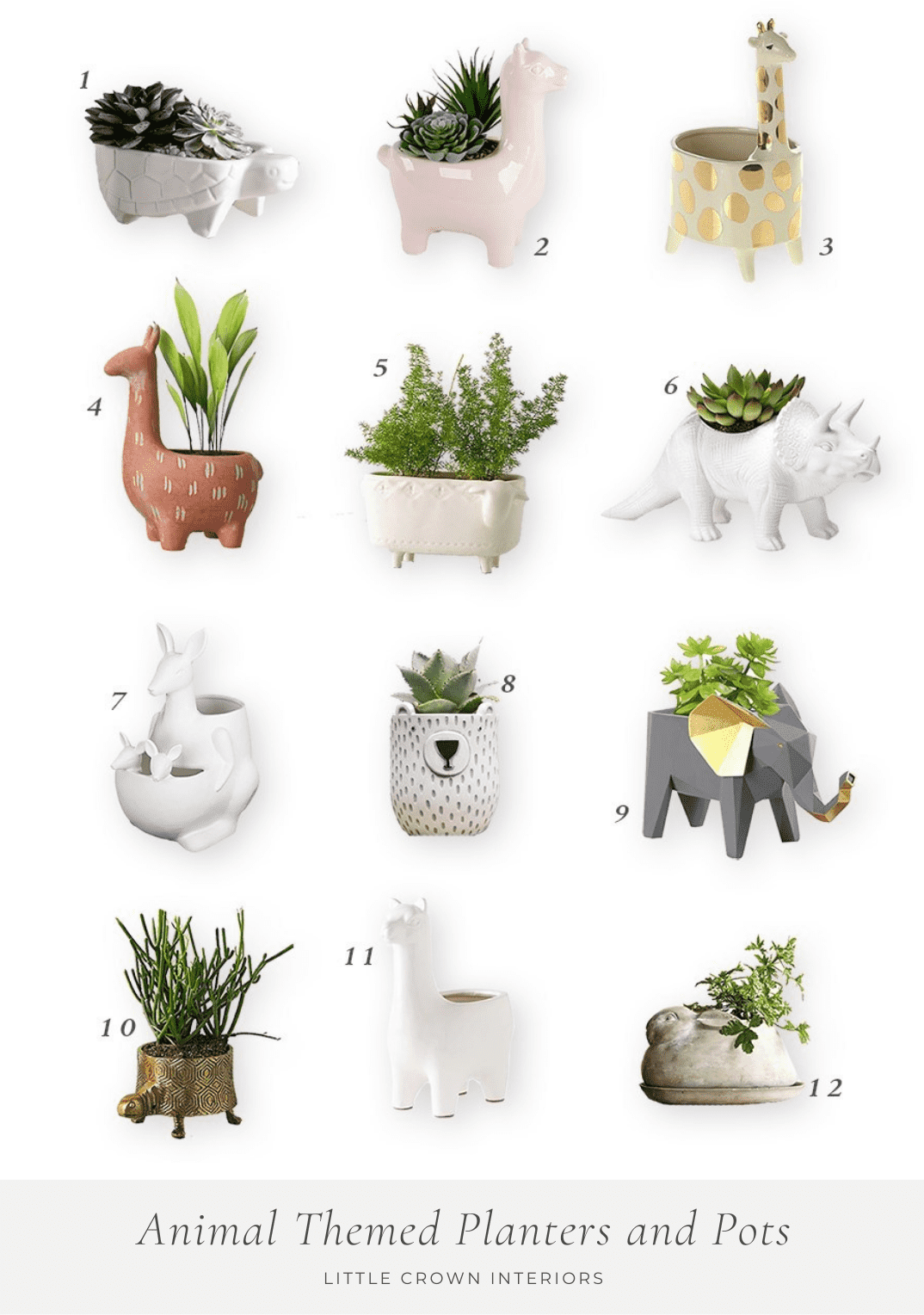 The Cutest Animal Themed Planters and Pots - Little Crown Interiors