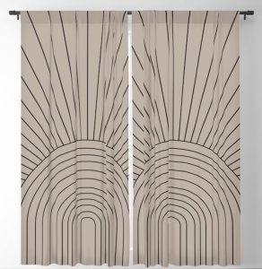 Boho Minimalistic Art Blackout Curtain Panel