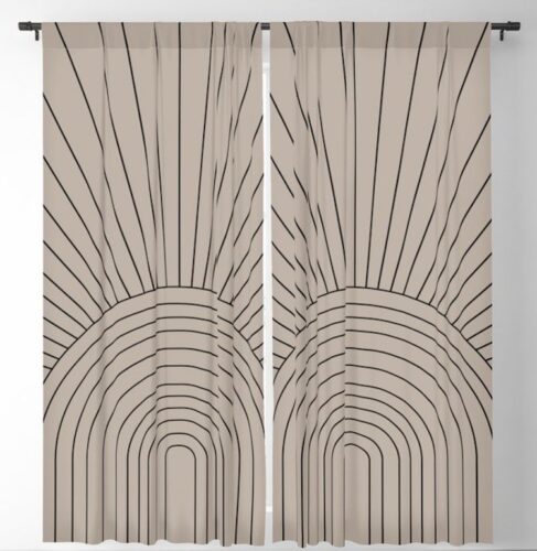 Boho Minimalistic Art Blackout Curtain Panel