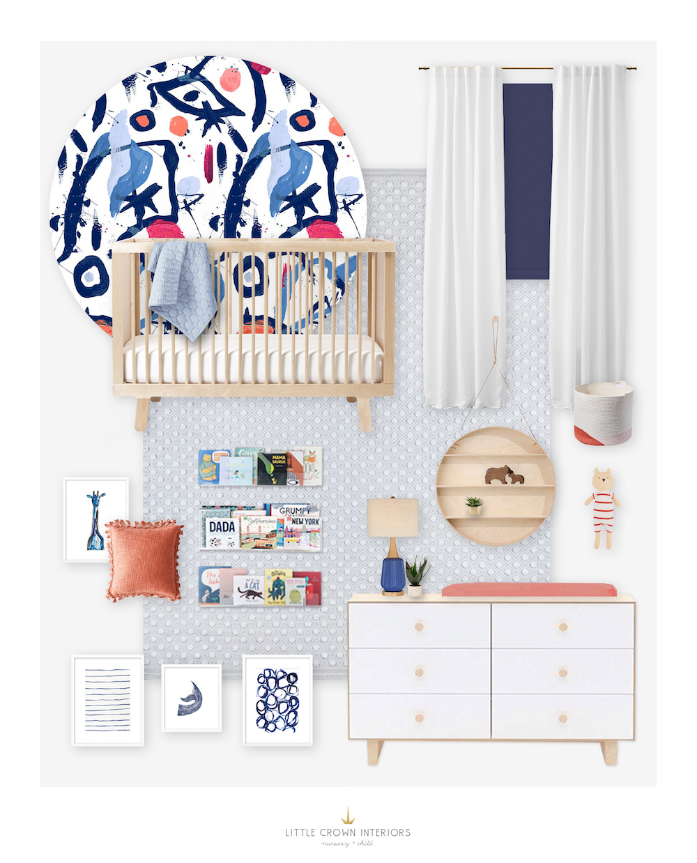 Modern Abstract Boy Nursery E-Design