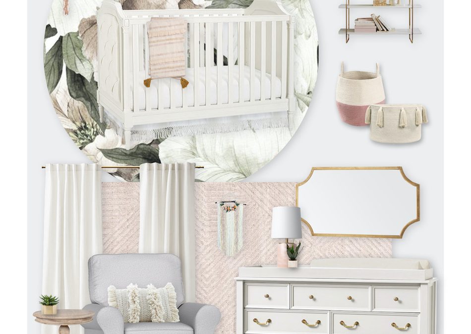 E-Design Reveal: A Nursery with a Floral Wall Mural