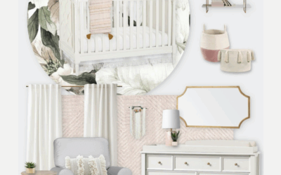 Virtual Design Reveal: A Nursery with a Floral Wall Mural