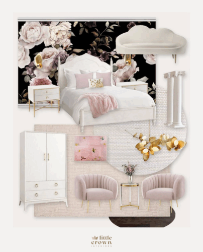 Glamorous Black Blush Girl's Bedroom