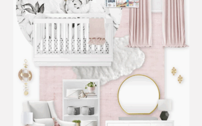 Virtual Design Reveal: Black and White Floral Blush Nursery