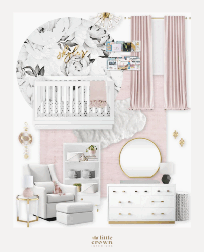 Black White Blush Nursery Design