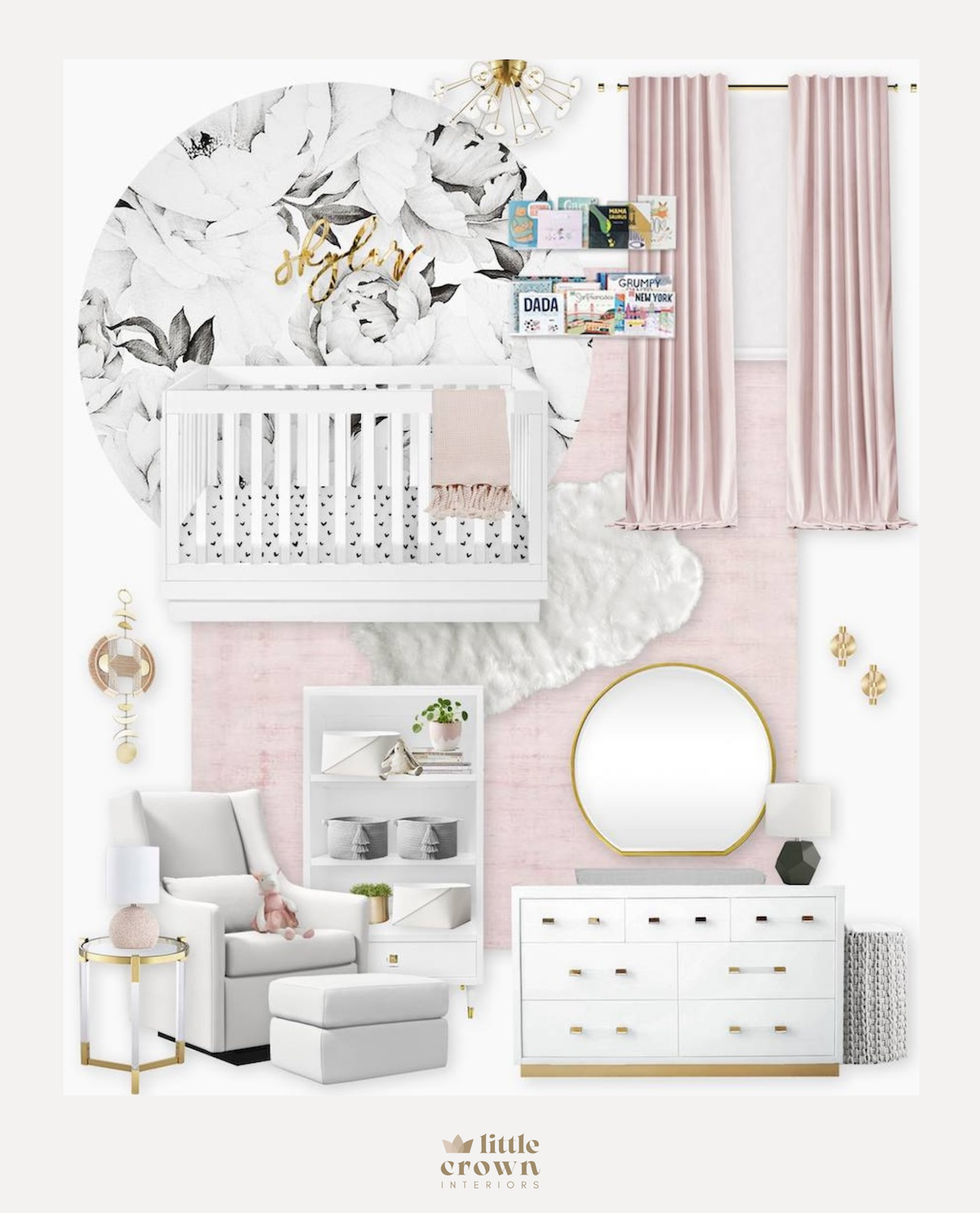 Black White Blush Nursery Design
