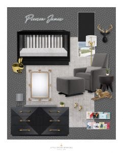 Black Gray and Gold Boy Nursery