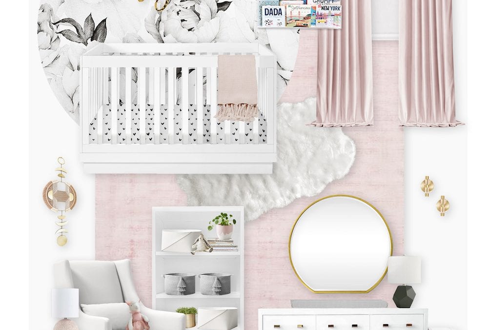 E-Design Reveal: Black and White Floral Blush Nursery