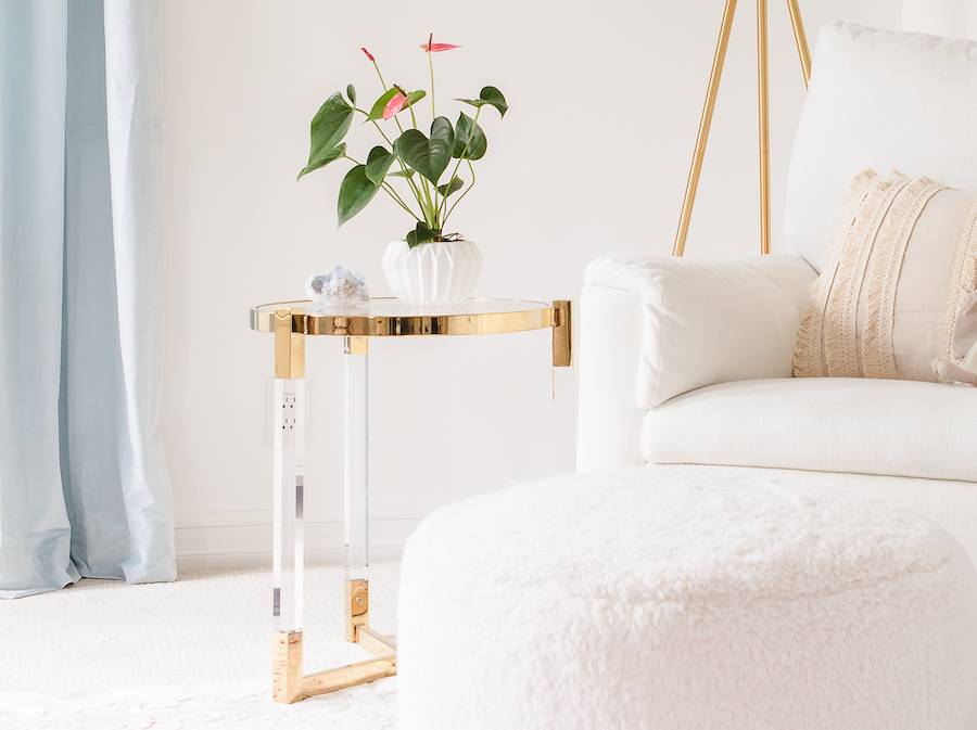 Acrylic & Gold Side Table for the Nursery