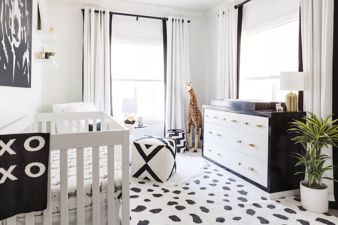 Black and White Nursery by Little Crown Interiors