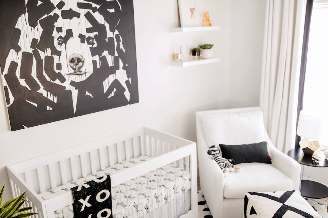 Black and White Nursery by Little Crown Interiors