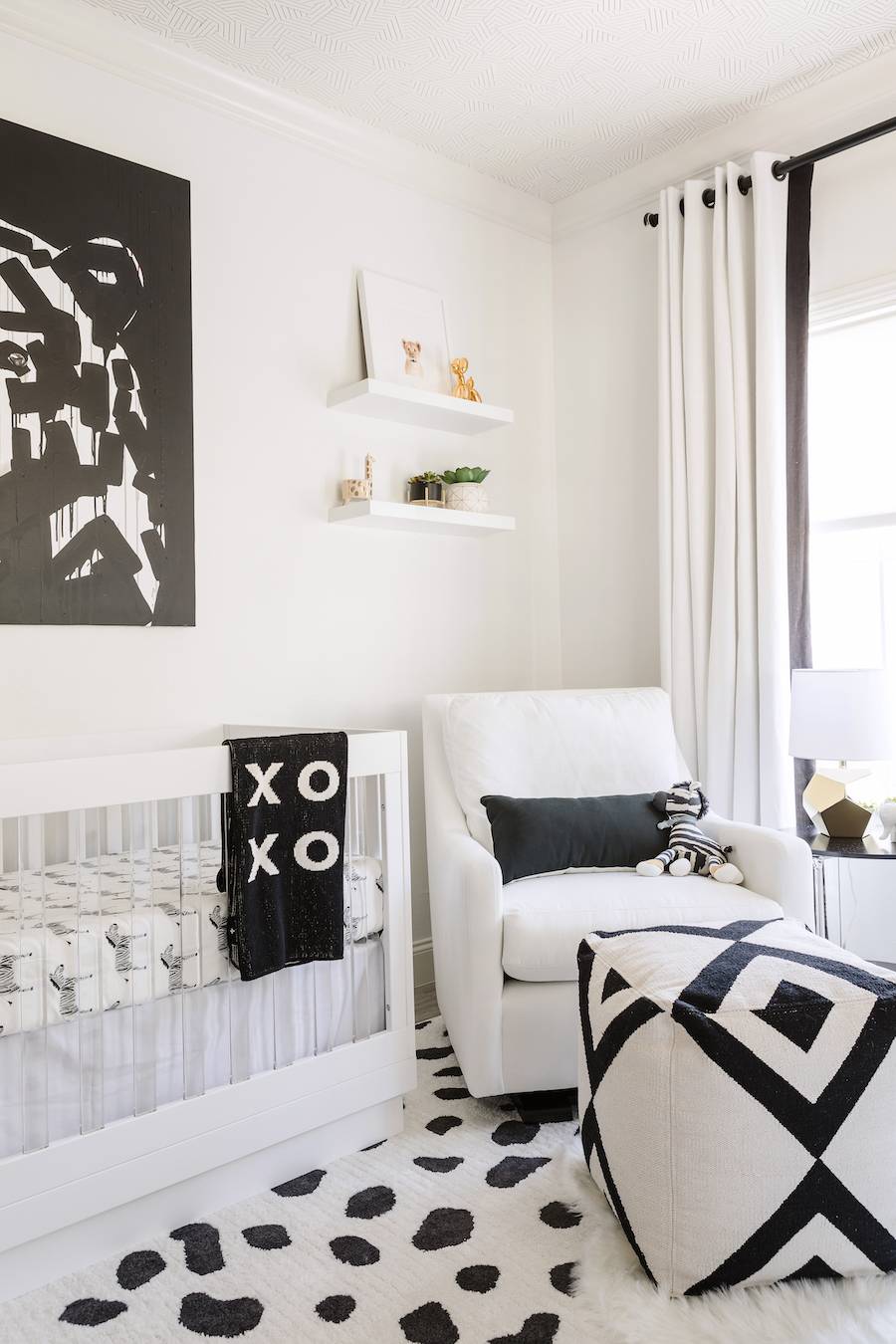 Black and White Nursery by Little Crown Interiors