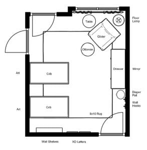 Twin nursery floor plan