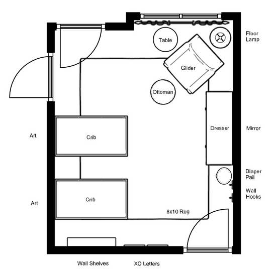 Twin nursery floor plan