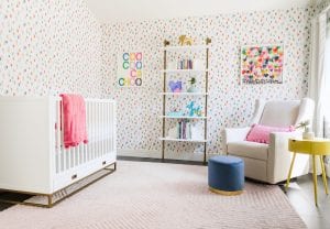 Colorful Nursery with Paint Dot Wallpaper