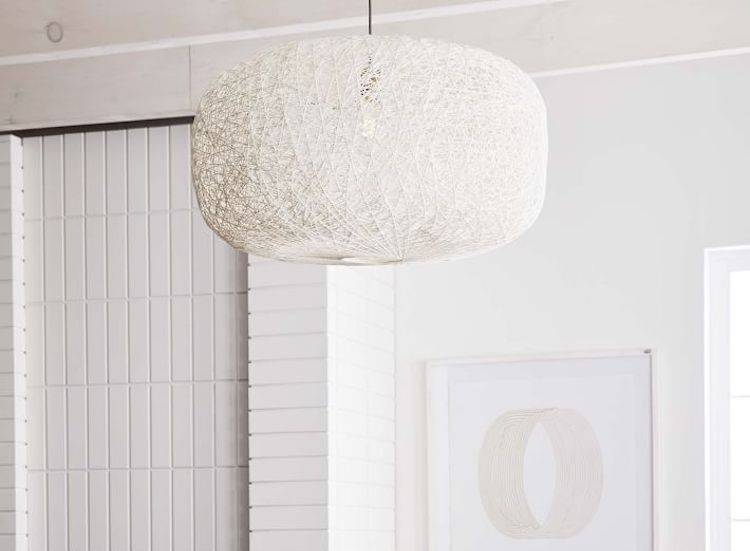 Woven White Pendant Light