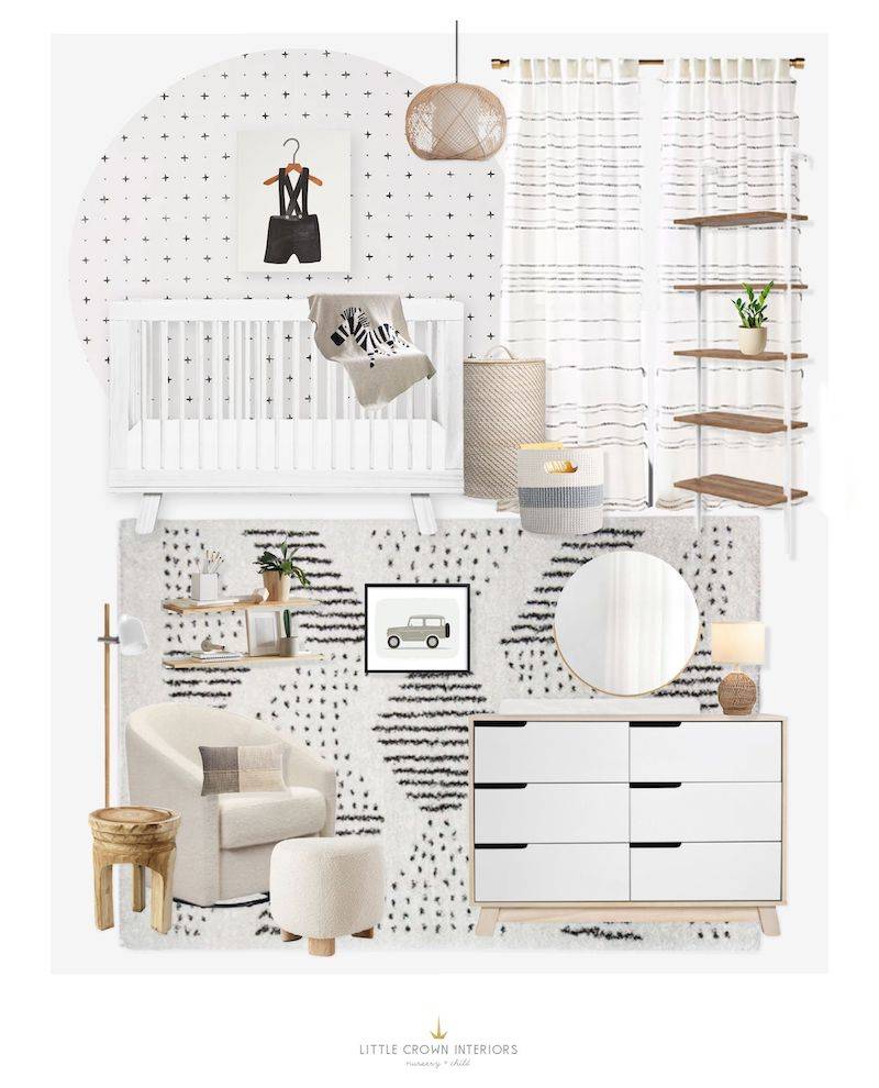 Neutral Black and White Boy Nursery