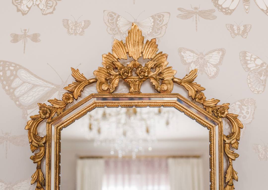 Antique Gold mirror in Butterfly Nursery
