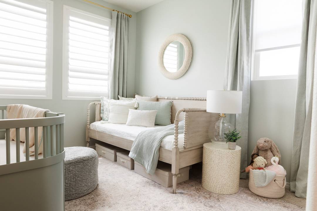 southern-neutral-nursery Southern Inspired Mint Green Nursery Design