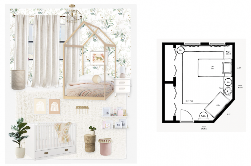 Whimsical Shared Nursery & Kid's Bedroom for Sisters - Little Crown ...