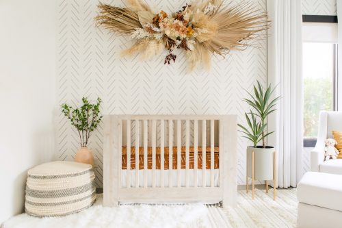 Neutral Bohemian Nursery Design by Little Crown Interiors