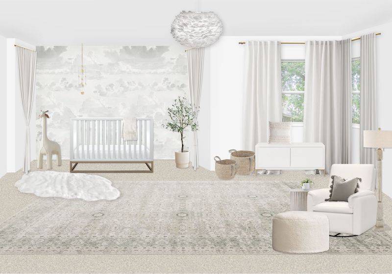 Design Reveal: Dreamy Neutral Nursery with Cloud Wallpaper