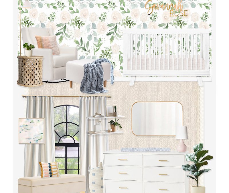 E-Design Reveal: Girl’s Neutral Nursery with Blues and Greens