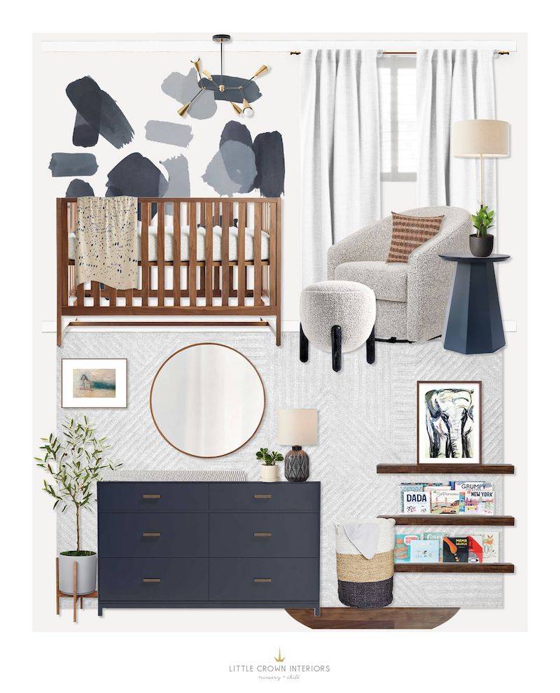 Neutral, Gray and Blue Nursery E-Design