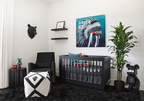 Black Nursery with Custom Art by Little Crown Interiors