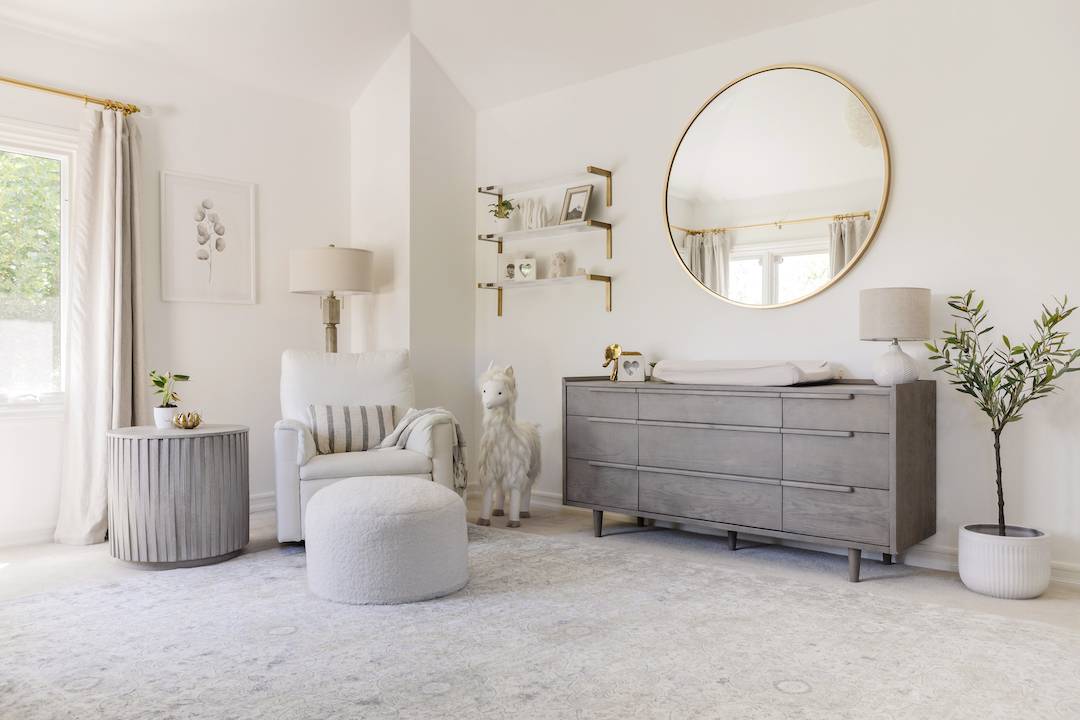 Gray Neutral Nursery Design by Little Crown Interiors