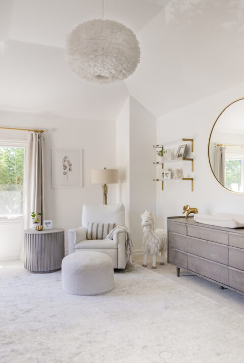 A Neutral Nursery Design with Cloud Wallpaper - Little Crown Interiors