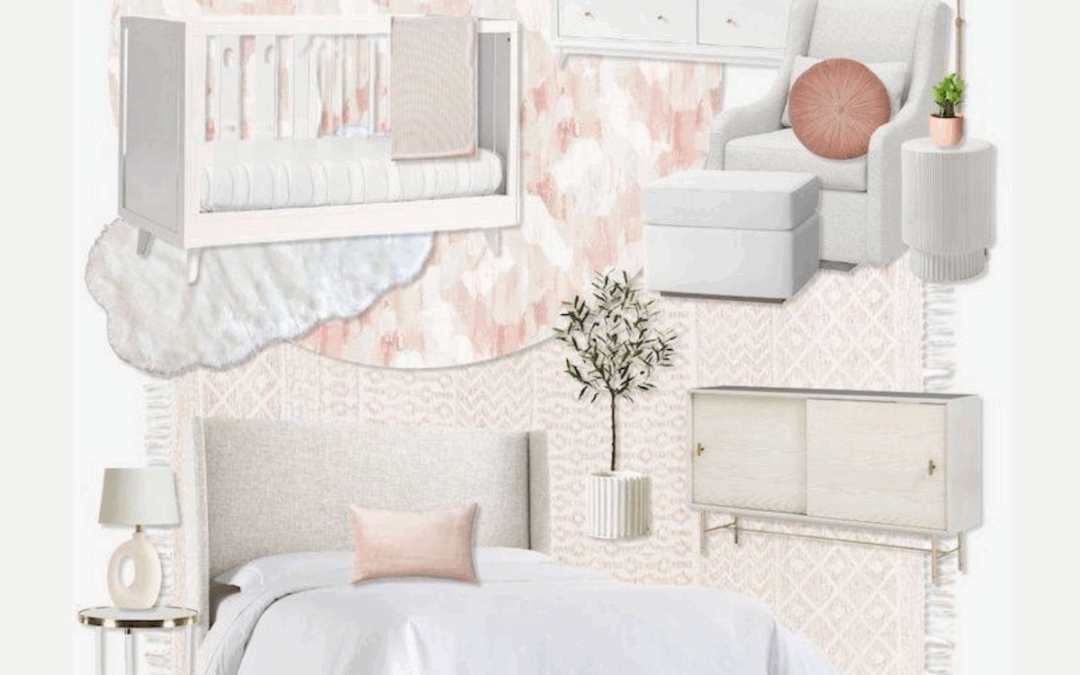 Virtual Design Reveal: Blush and Neutral Shared Nursery