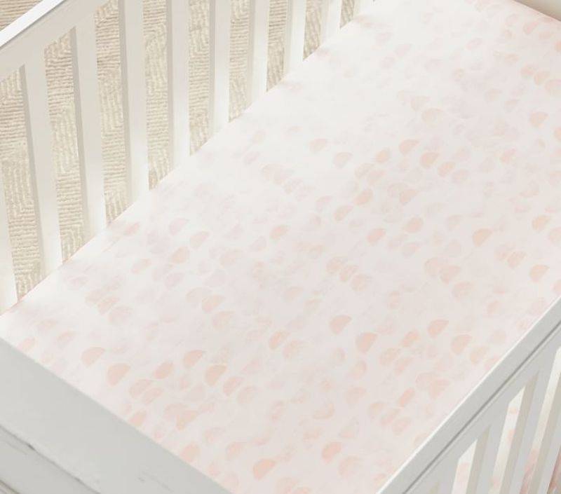 Organic Half Moon Crib Sheet in Soft Pink