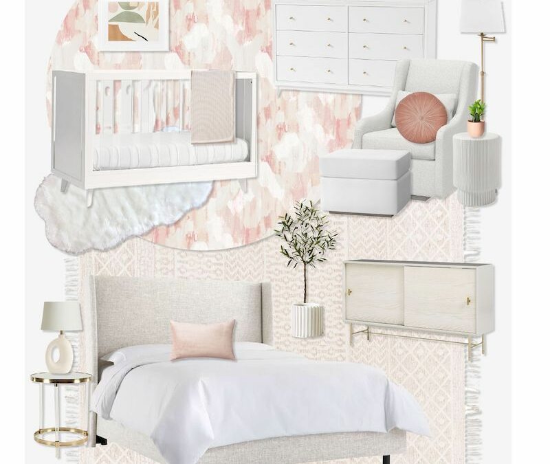 E-Design Reveal: Blush and Neutral Shared Nursery