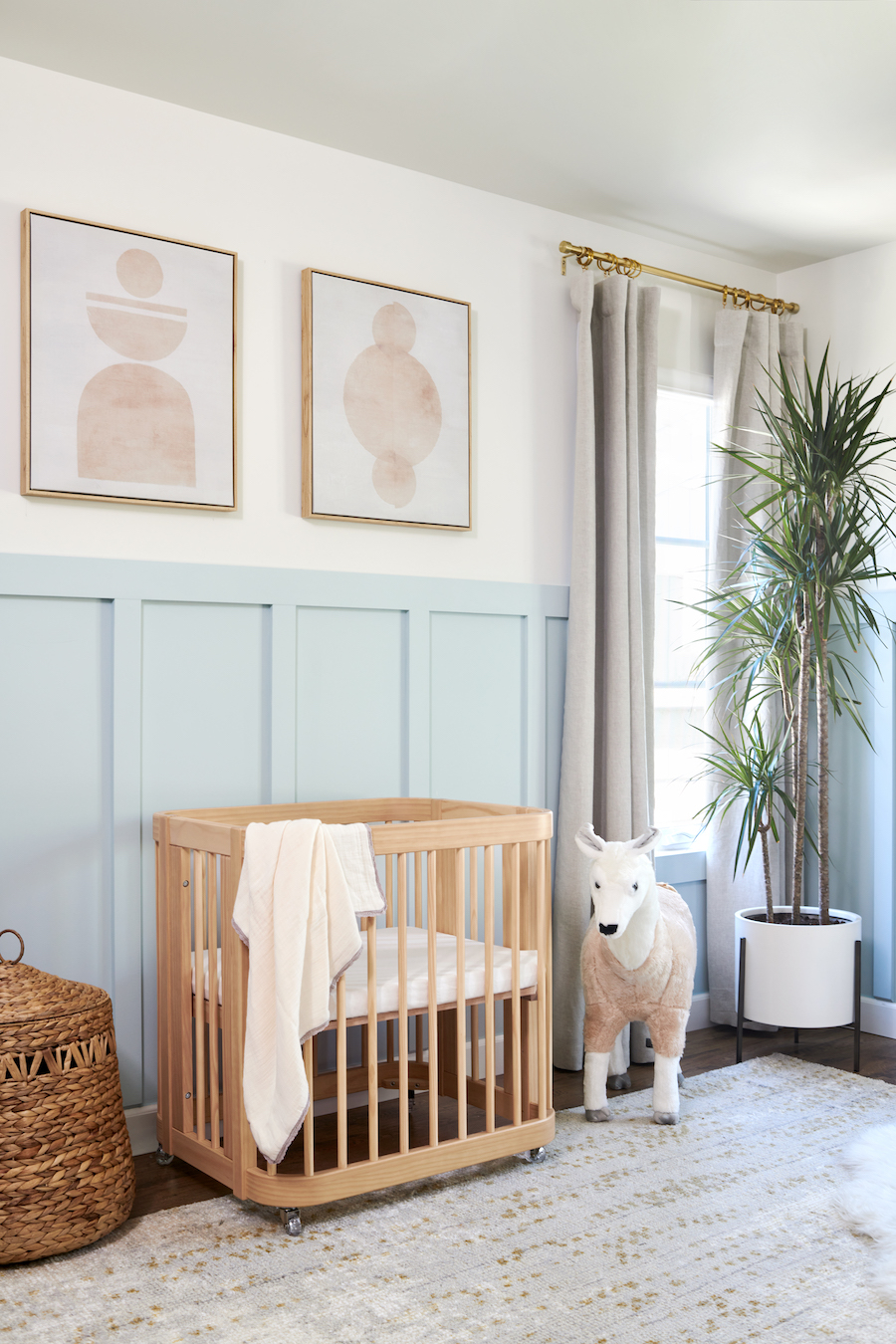 Light Blue Board and Batten Nursery Design Reveal - Little Crown Interiors