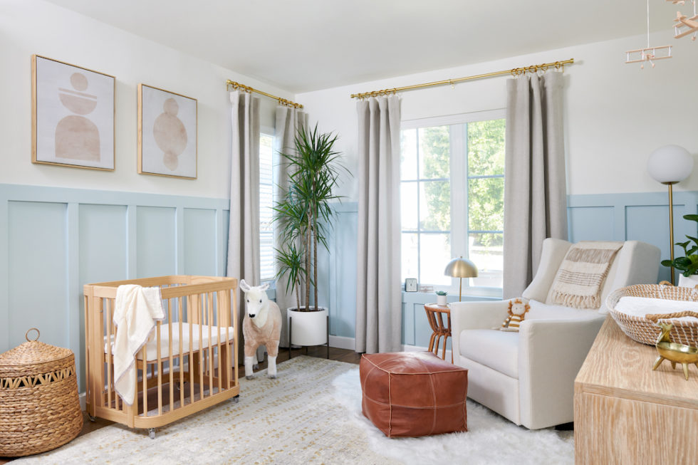 Light Blue Board and Batten Nursery Design Reveal - Little Crown Interiors