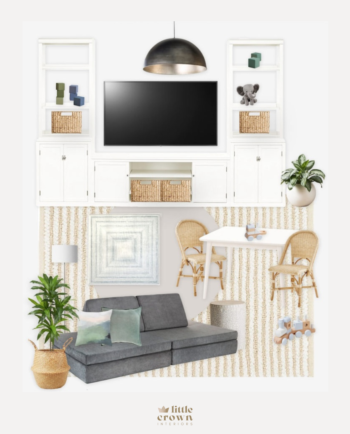 Beachy Playroom Design for Kids