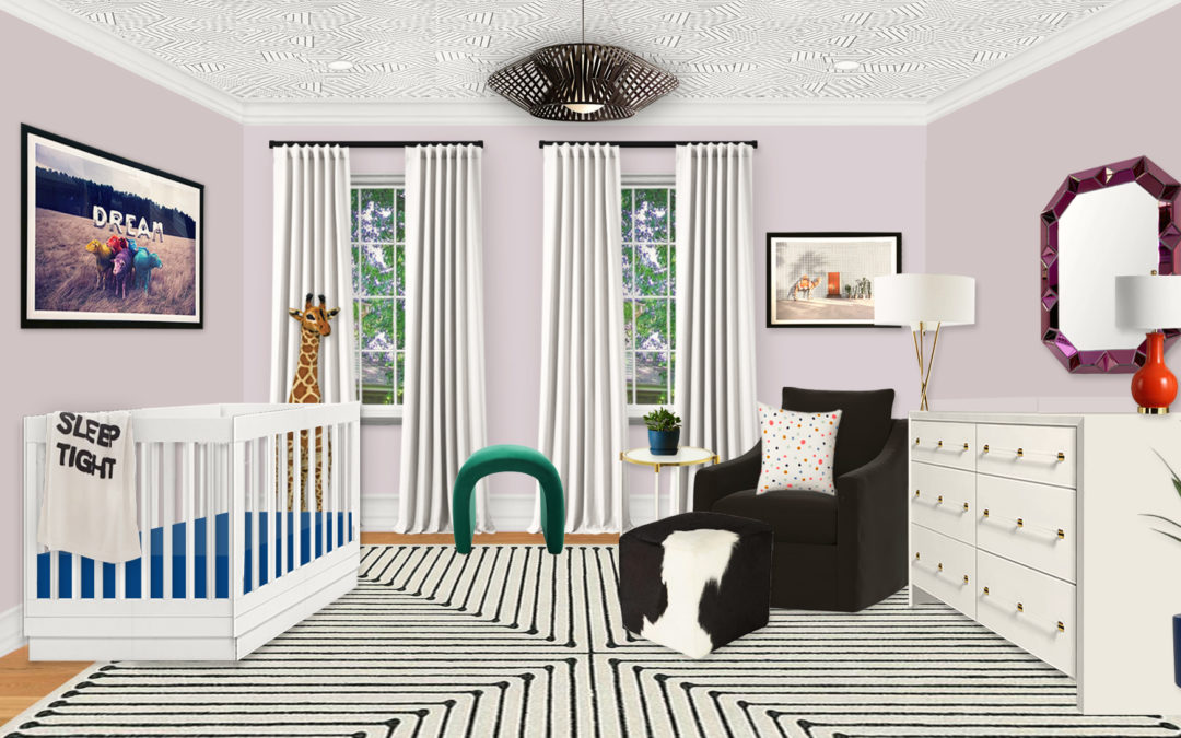 A Playful Modern Nursery with a Touch of Glamour