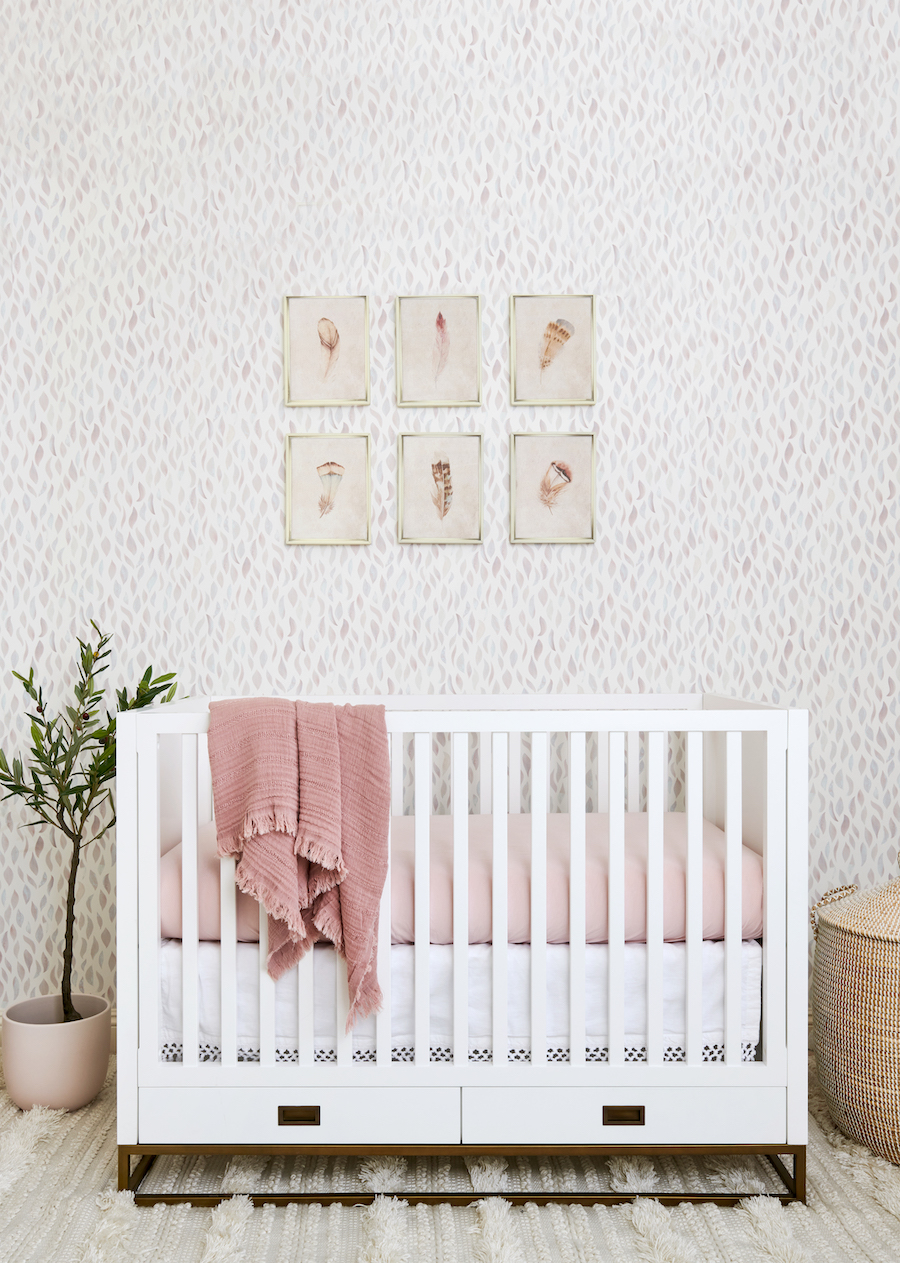 Leafy Blush Nursery Design by Little Crown Interiors