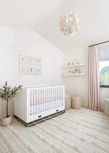 Leafy Blush Nursery Design by Little Crown Interiors