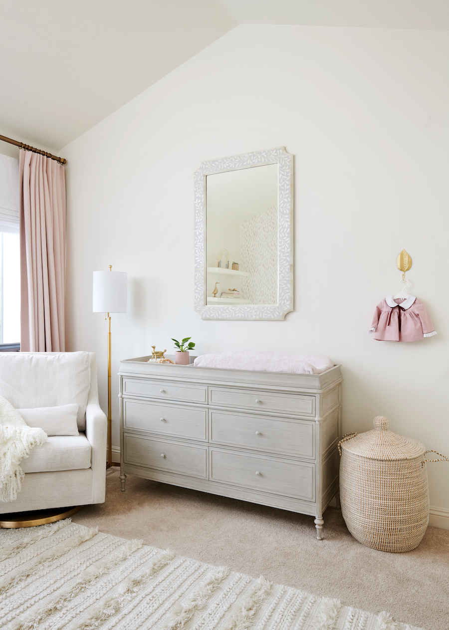 Leafy Blush Nursery Design by Little Crown Interiors