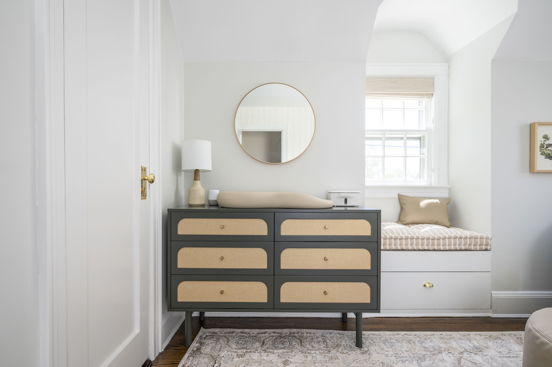 Neutral Organized Nursery Design by Little Crown Interiors