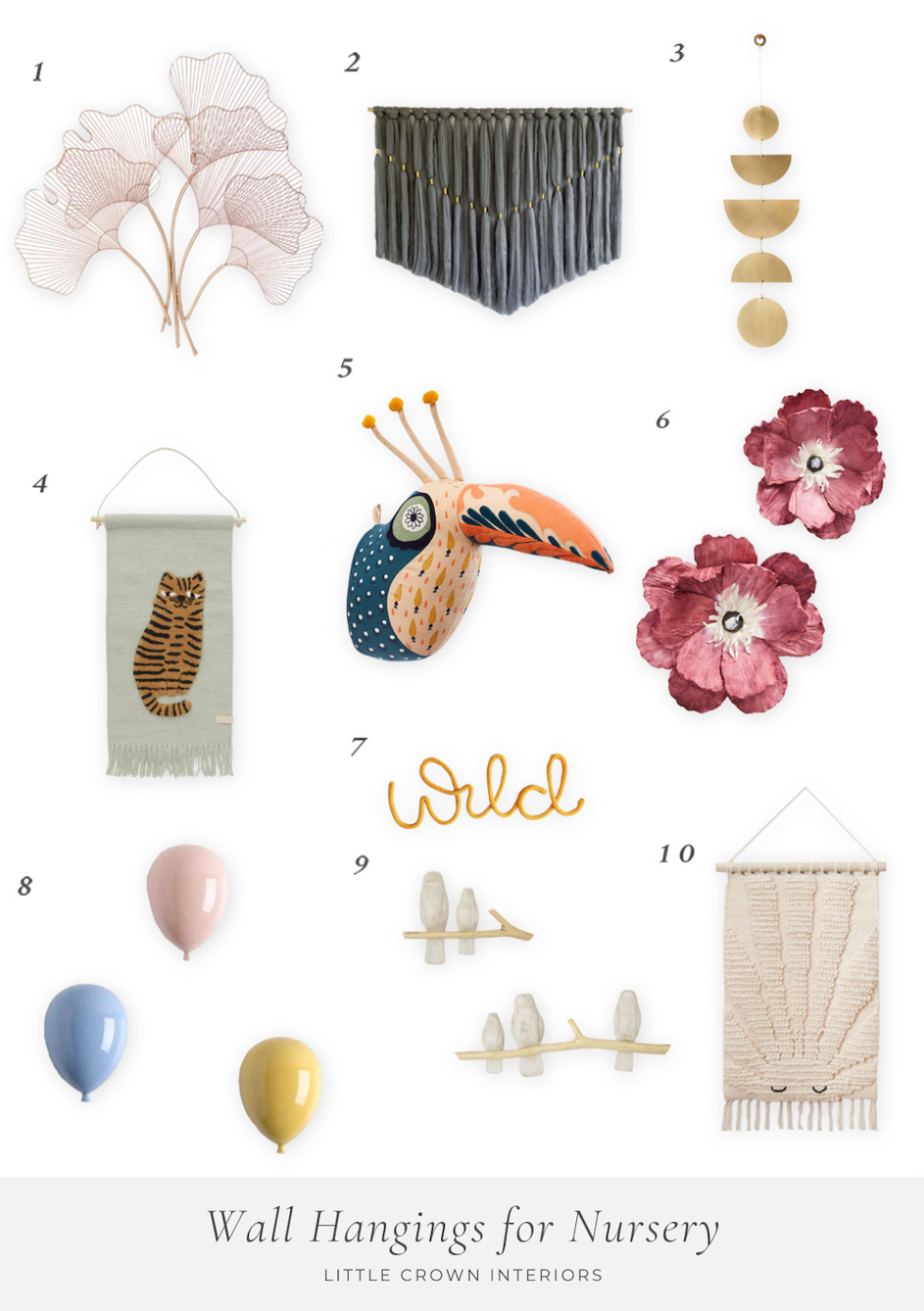 Adorable Wall Hangings for Nursery & Kids Little Crown Interiors