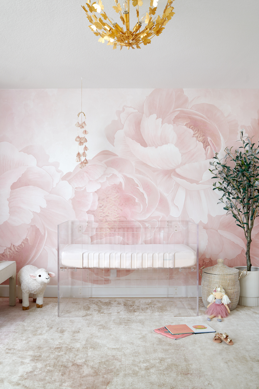 Blush Traditional Floral Nursery by Little Crown Interiors