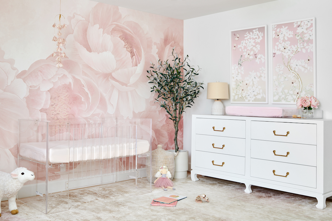 Blush Traditional Floral Nursery by Little Crown Interiors