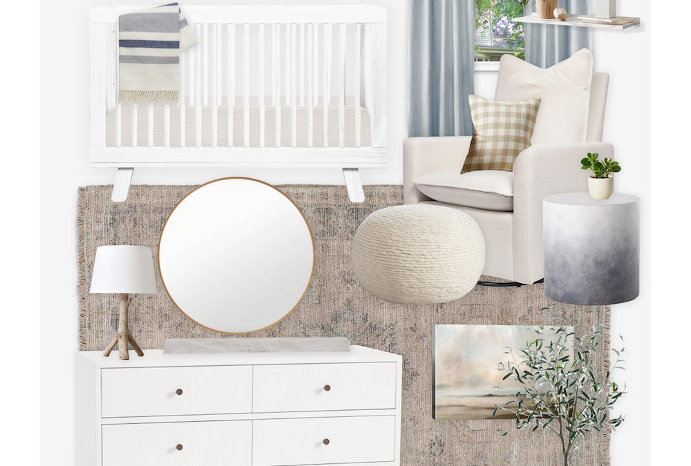 A Transitional Blue and Neutral Nursery E-Design