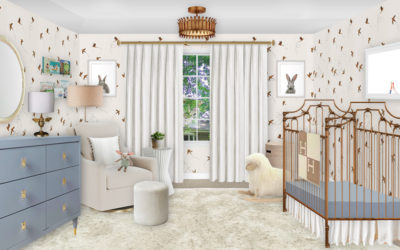 Unique Traditional Nursery E-Design in Neutral & Blue