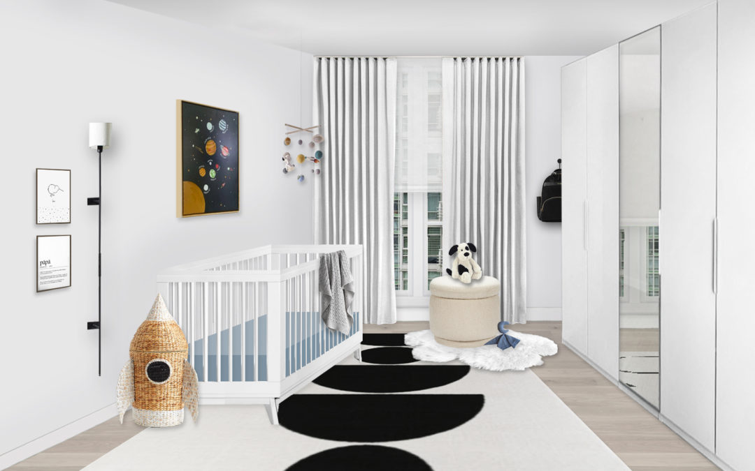 Black & White Space Themed Nursery E-Design