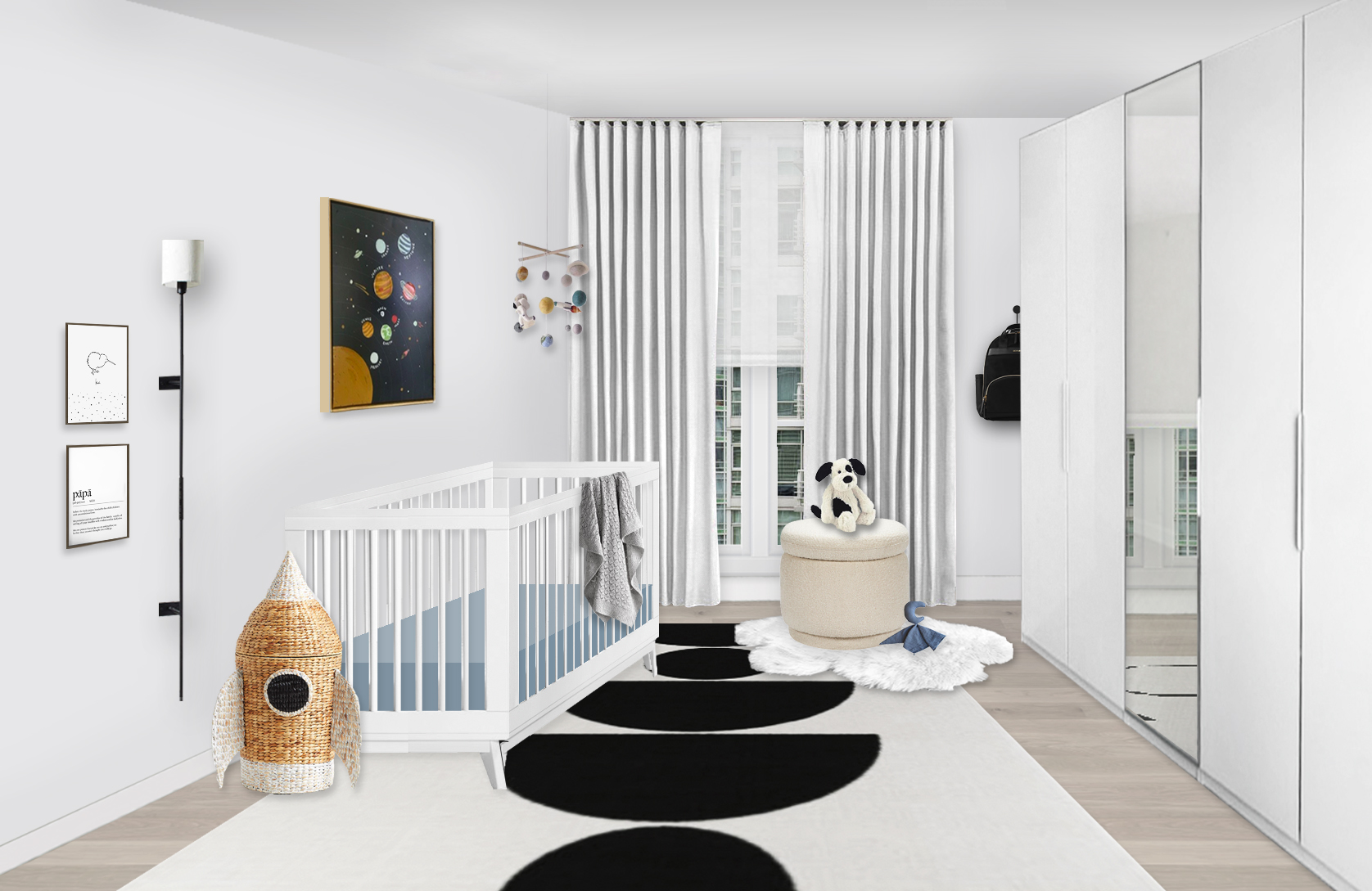 Black and White Celestial Nursery Design